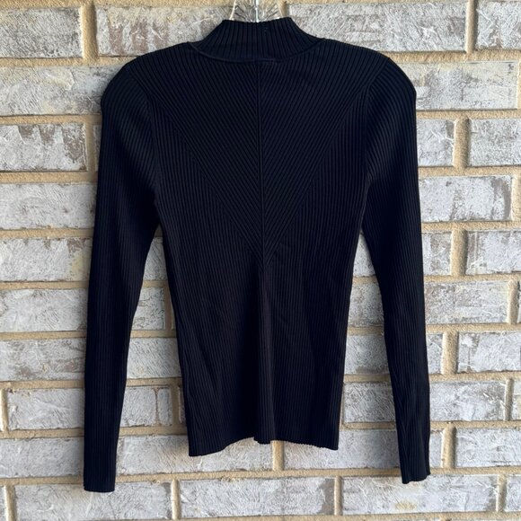 Ted Baker Long Sleeve Turtleneck Ribbed Knit Black Sweater Women's Size 2 - Picture 2 of 9